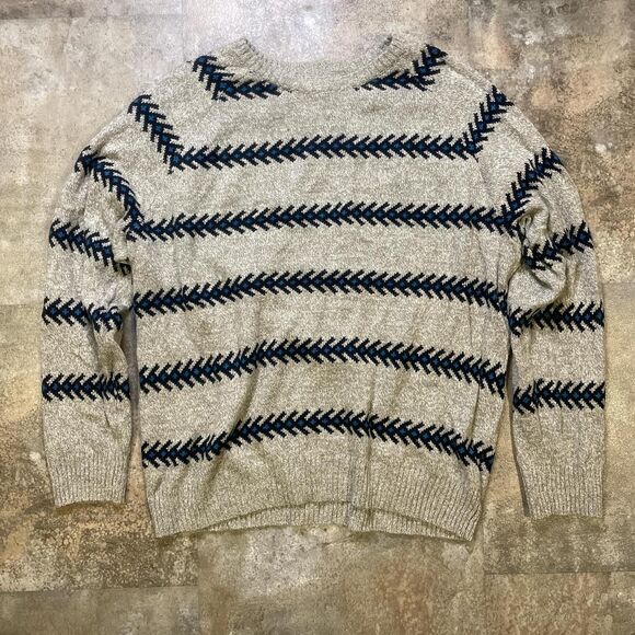 urban outfitters o’hanlon mills grey and blue arrow sweater size xl - Picture 1 of 6